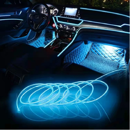 Kit de luz interior 10 en 1 para coche, kits de iluminación ambiental con  fibra óptica