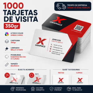 1000 Tarjetas de Visita 350gr