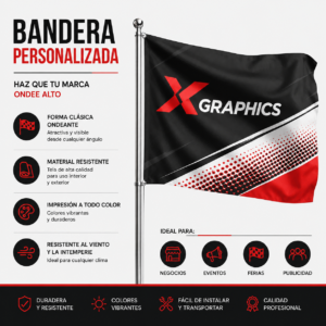 Bandera personalizada 1,50 m x 1 m