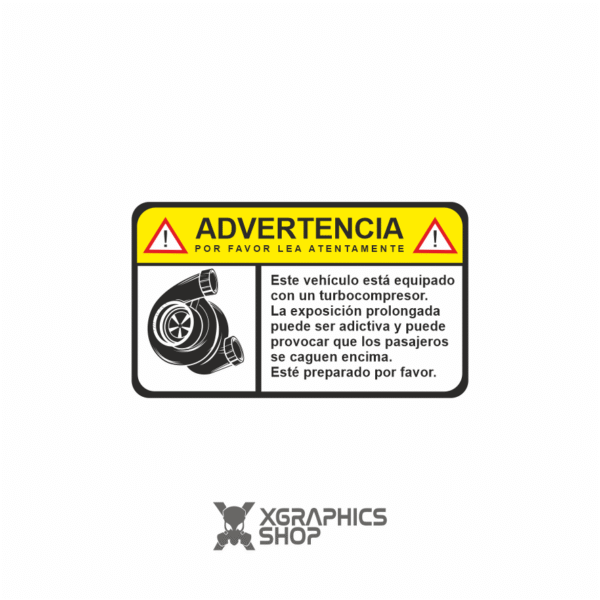 Pegatina Advertencia Turbo