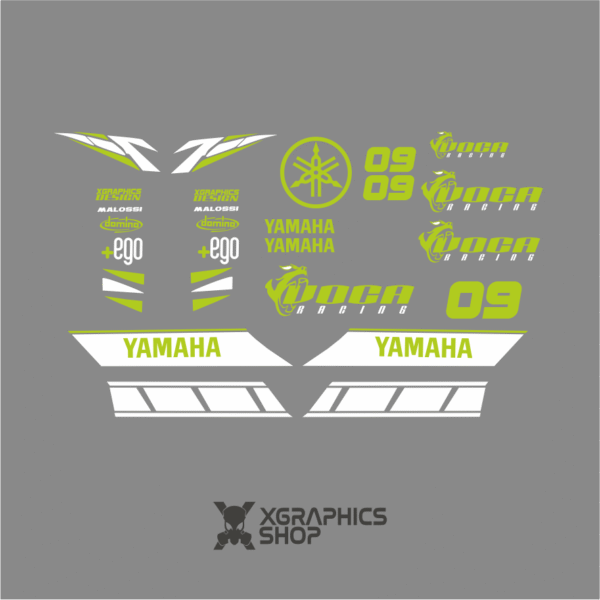 Kit pegatinas Yamaha Neos Voca blanco amarillo fluor