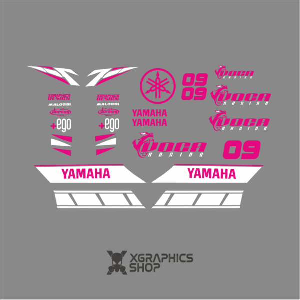 Kit pegatinas Yamaha Neos Voca blanco rosa fluor