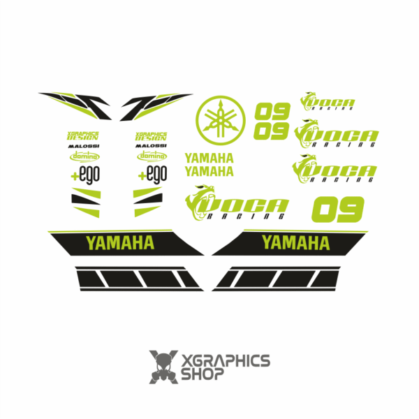 Kit pegatinas Yamaha Neos Voca negro amarillo fluor