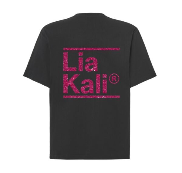 Camiseta Lia Kali Oversize Rosa Brillo Negro - Imagen 2