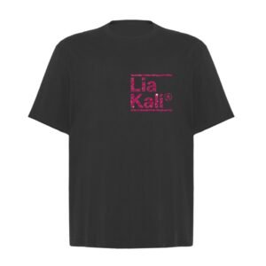 Camiseta Lia Kali Oversize Rosa Brillo Negro
